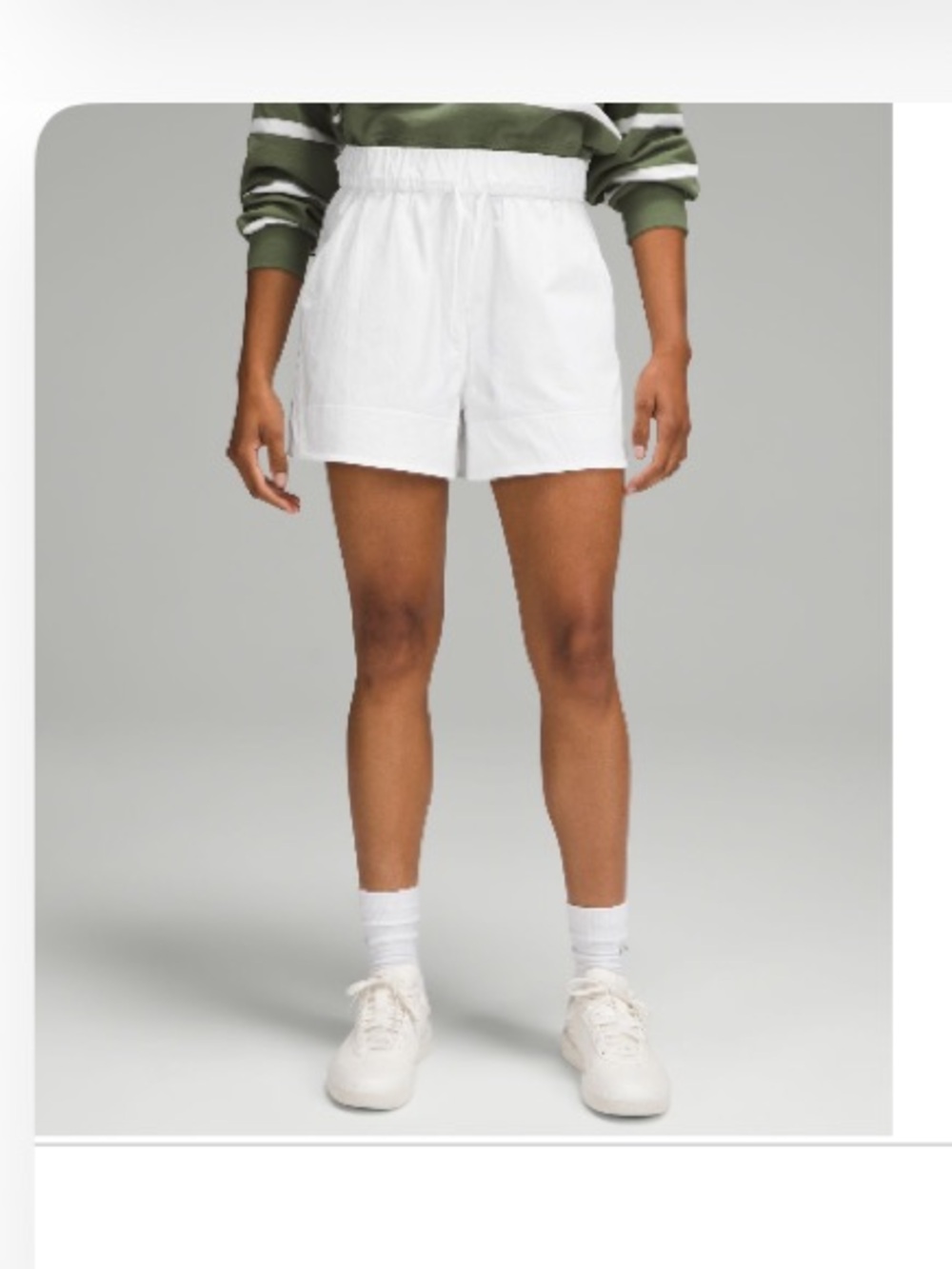 Lululemon Cinchable Waist High-Rise Woven Short 3.5" - White